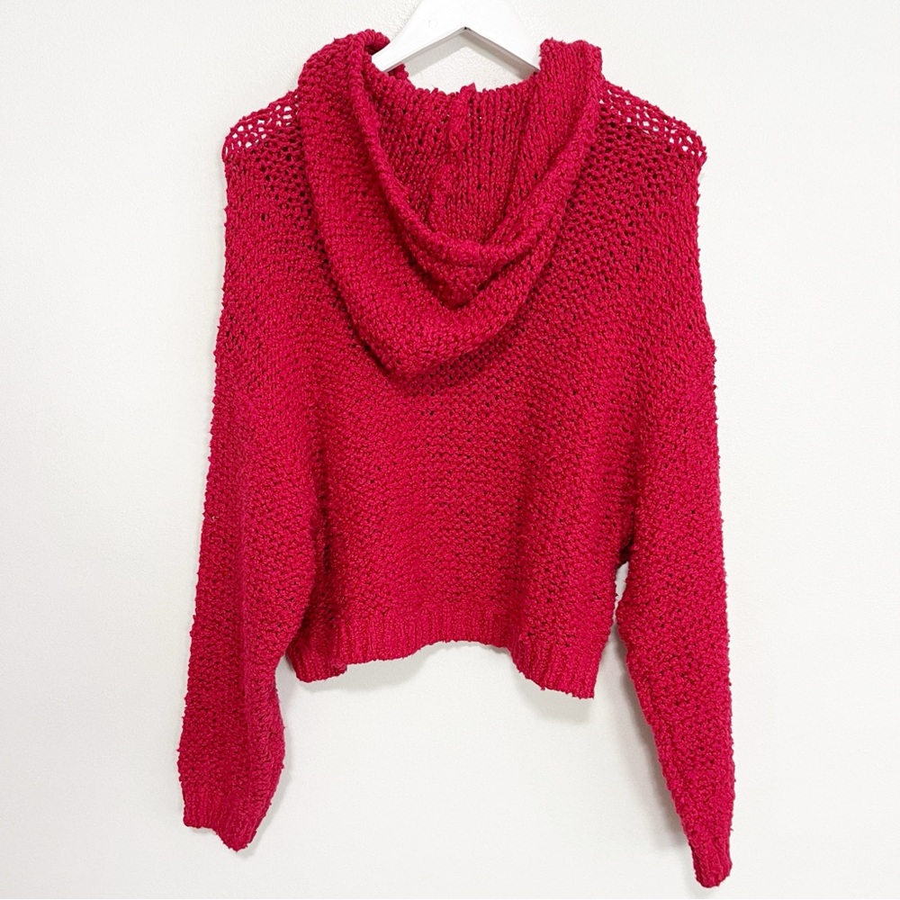 BOGO! Anthropologie Pilcro Sailcloth Oversized Hooded Sweater Red Size Medium - Picture 7 of 9